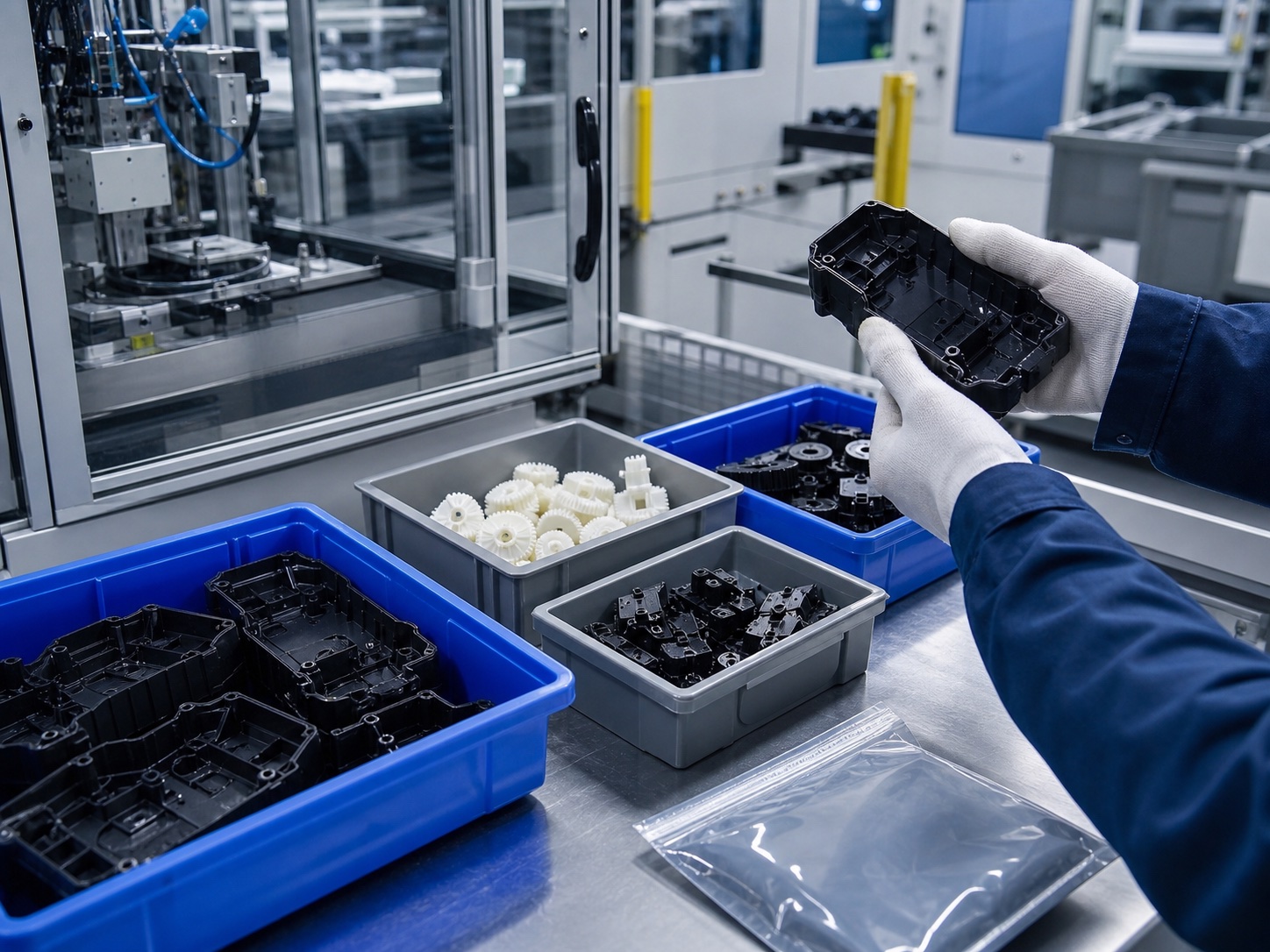 Molded component production and inspection