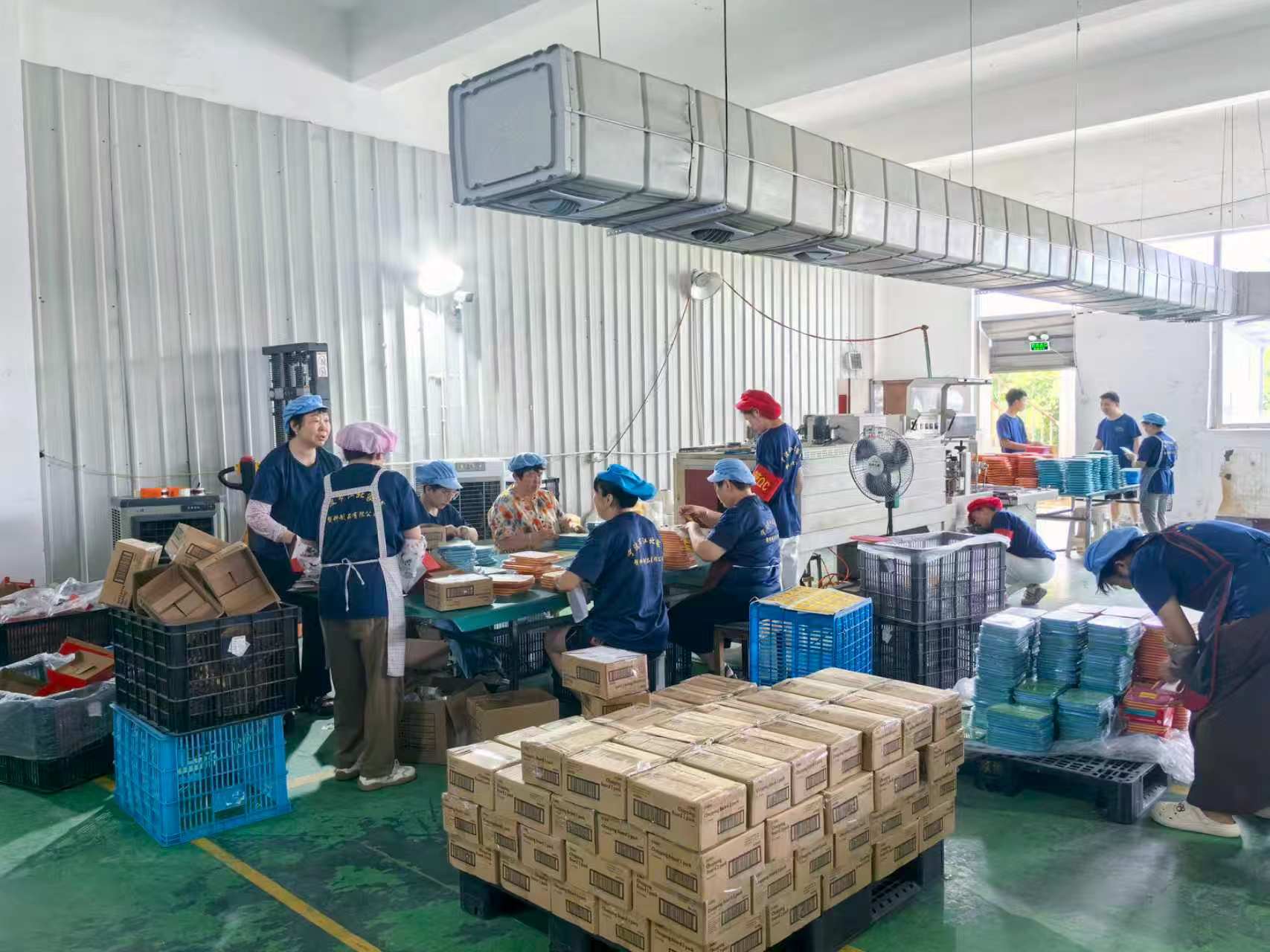 Real product packing line
